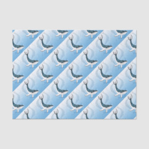 Humpback Whale Tribal Blue Art Tissue Paper