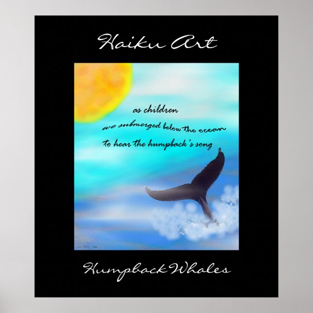 Humpback Whales Haiku Art Print (Front)