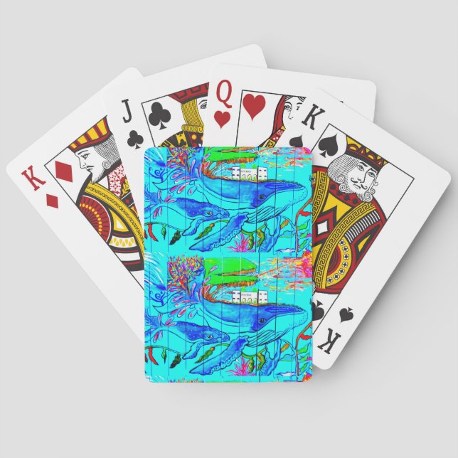 humpback whales playing cards (Back)