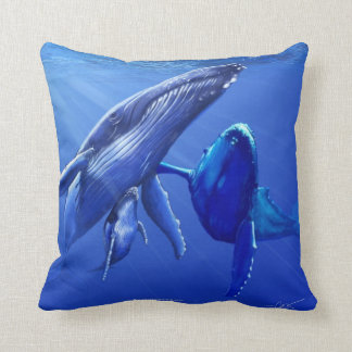 Humpback Whales Throw Pillow