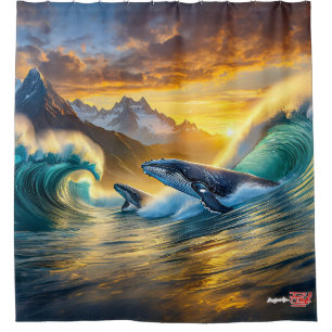 Humpbacks At Sunset Design by Rich AMeN Gill