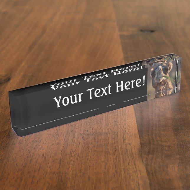 HumpDay Camel Feasting on Green Grass Personalized Nameplate (Side)