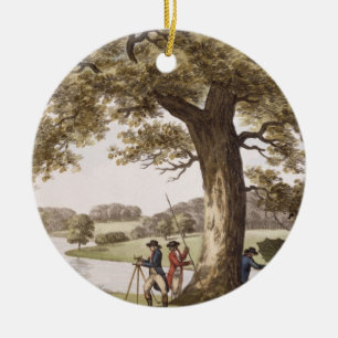 Humphrey Repton surveying with a Theodolite (colou Ceramic Ornament