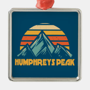 Humphreys Peak Arizona Retro Turquoise Metal Ornament