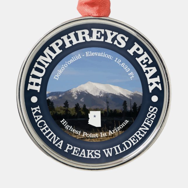 Humphrey's Peak Metal Ornament (Front)