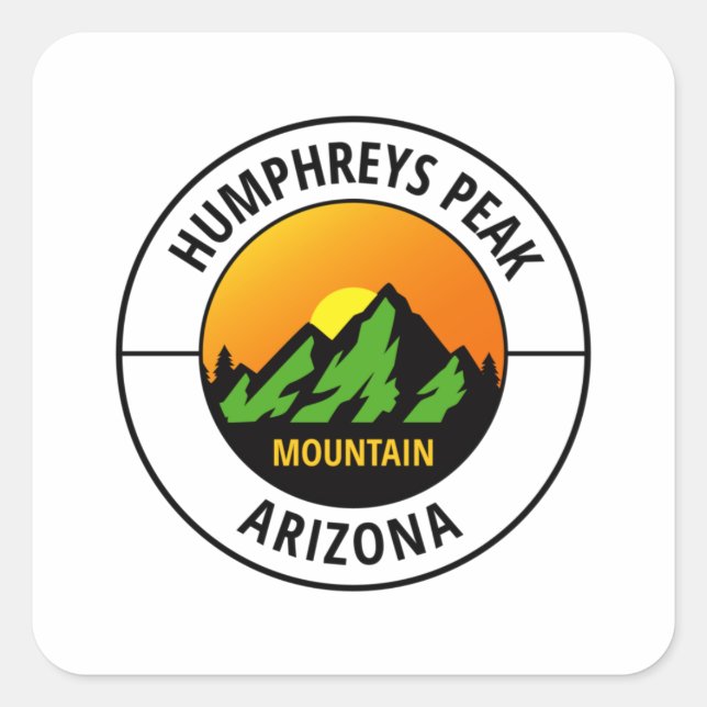 Humphreys Peak Mountain Arizona Square Sticker (Front)