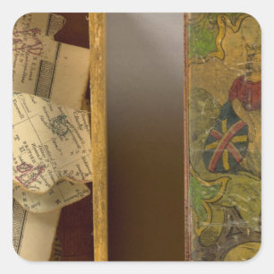 Humphries dissected world map square sticker