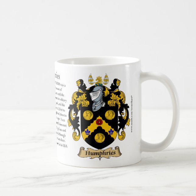 Humphries, the Origin, the Meaning and the Crest Coffee Mug (Right)