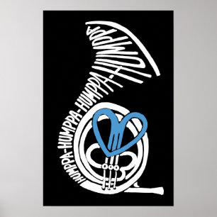 Humppa Love Blue Dark Poster or Print