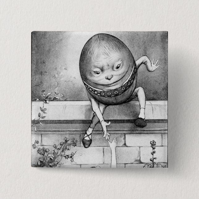 Humpty Dumpty 2 Inch Square Button (Front)