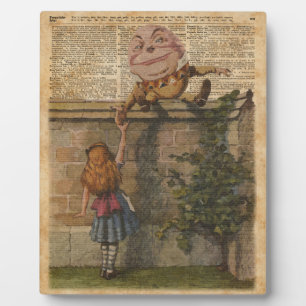 Humpty Dumpty & Alice Vintage Book Illustration Plaque