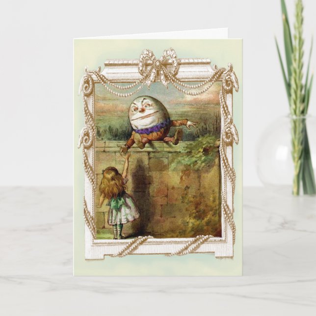 Humpty Dumpty and Alice Happy Birthday Card (Front)