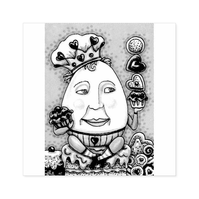 HUMPTY DUMPTY CUPCAKES & SWEETS, A GOOD EGG, CUTE RUBBER STAMP (Imprint)
