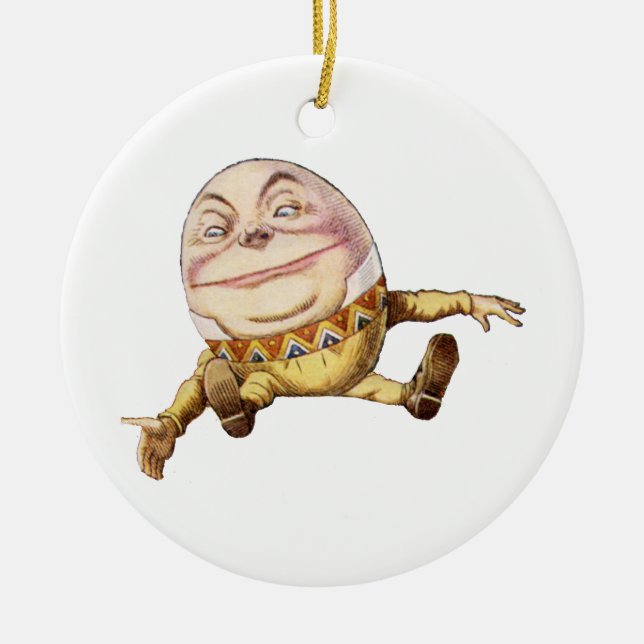 Humpty Dumpty from Alice in Wonderland Ceramic Ornament (Front)