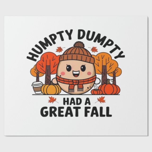 Humpty Dumpty, Funny Thanksgiving Wrapping Paper (Flat)