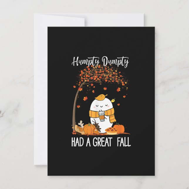 Humpty Dumpty Had A Great Fall Pumpkin Autumn Than Invitation (Front)