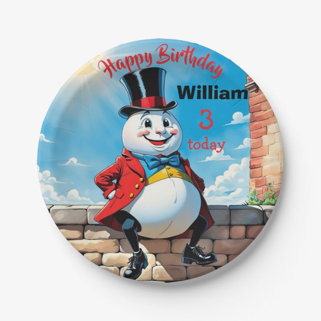 Humpty Dumpty Kids' Birthday Party Paper Plate (Front)