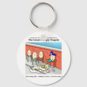 Humpty Dumpty Police Investigation Funny Gifts Keychain