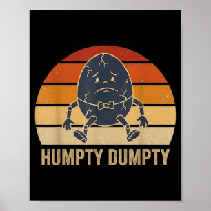 Humpty Dumpty Retro Sunset Vintage Nursery Rhyme Poster