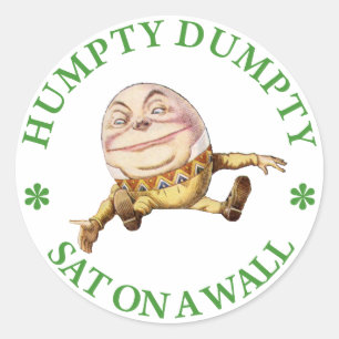 Humpty Dumpty Sat on a Wall Classic Round Sticker