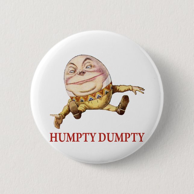 HUMPTY DUMPTY SAT ON A WALL - NURSERY RHYME 2 INCH ROUND BUTTON (Front)