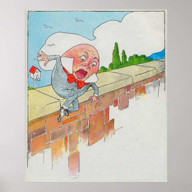 Humpty Dumpty sat on a wall Poster (Front)