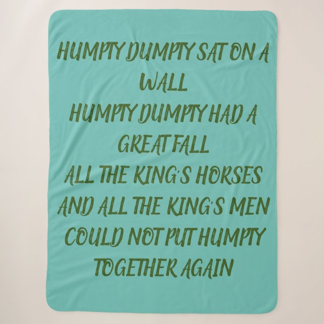 HUMPTY DUMPTY SHERPA BLANKET (Front)