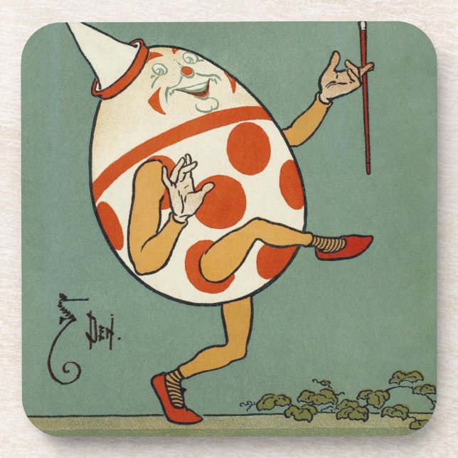Humpty Dumpty, Vintage Mother Goose Nursery Rhyme Coaster (Front)