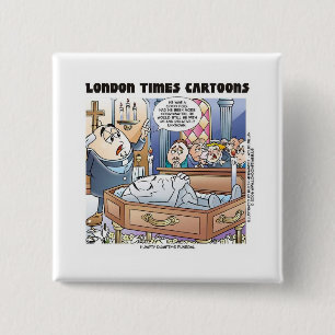 Humpty Dumptys Funeral Funny Cartoon Gifts & Tees 2 Inch Square Button