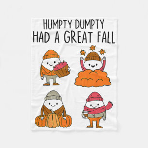 Humpty Had A Great Fall Autumn Dumpty Halloween Fu Fleece Blanket