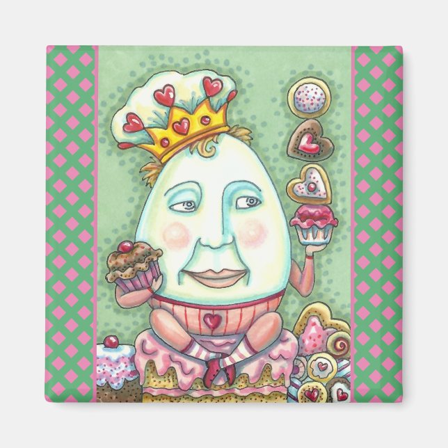 HUMPTY KING OF HEARTS AND CONFECTIONS, VALENTINE MAGNET (Front)