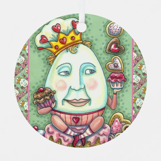 HUMPTY KING OF HEARTS AND CONFECTIONS, VALENTINE METAL ORNAMENT (Front)