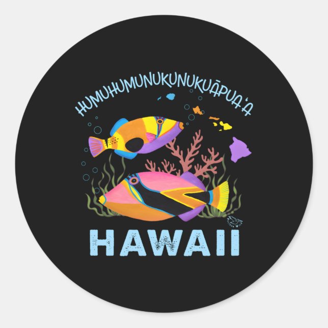 Humuhumunukunukuapua'A Hawaii State Fish Classic Round Sticker (Front)
