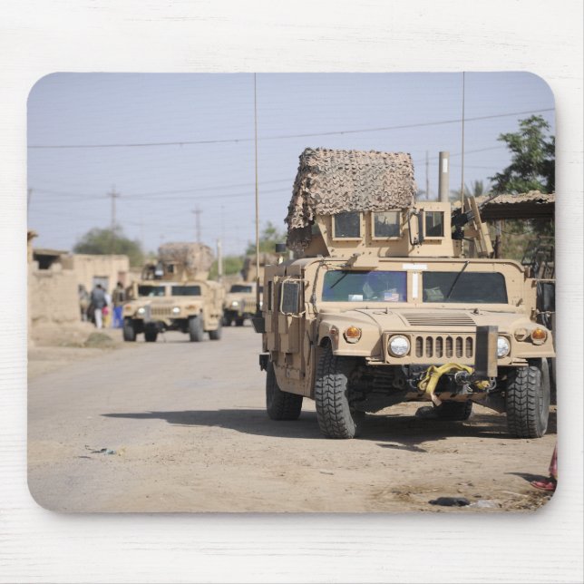 Humvee's conduct security during a patrol mouse pad (Front)