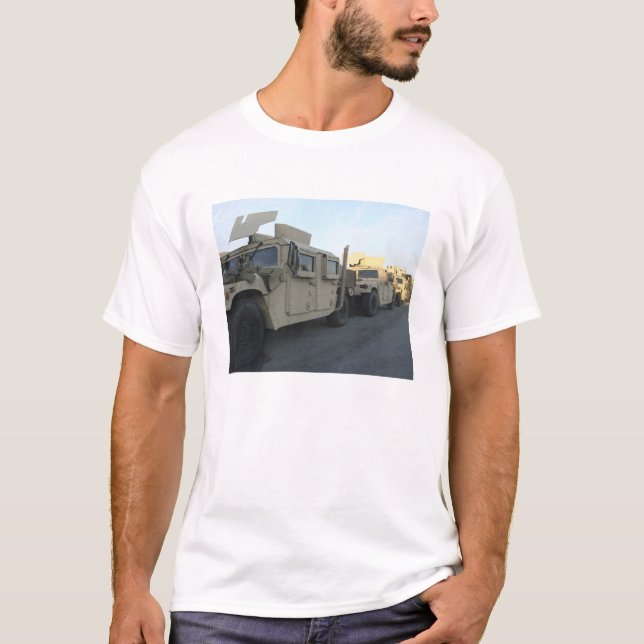 Humvees sit on the pier at Morehead City T-Shirt (Front)