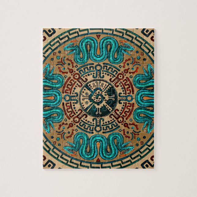 Hunab Ku with double headed serpent -colour Jigsaw Puzzle (Vertical)