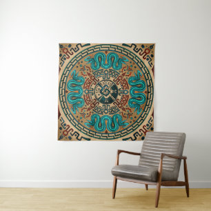 Hunab Ku with double headed serpent -colour Tapestry