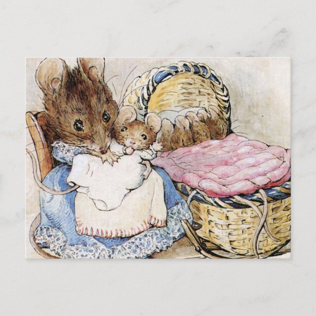 Hunca Munca Her Babies Two Bad Mice Beatrix Potter Postcard (Front)