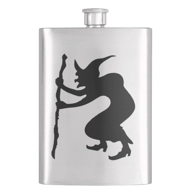 HUNCHBACK HALLOWEEN WITCH HIP FLASK (Front)