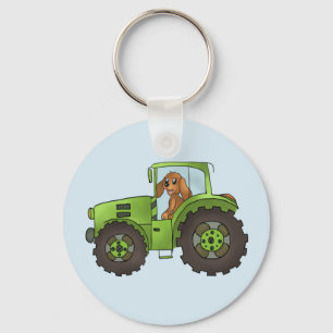 Hund mit Trecker Keychain