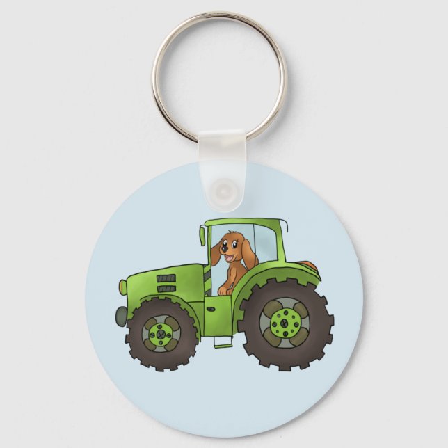 Hund mit Trecker Keychain (Front)