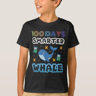 Hundred Days Smarter Blue Whale 100 Days of School T-Shirt