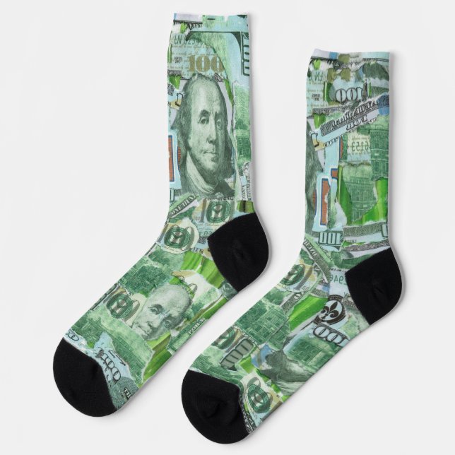 Hundred Dollar Bills Socks (Left)