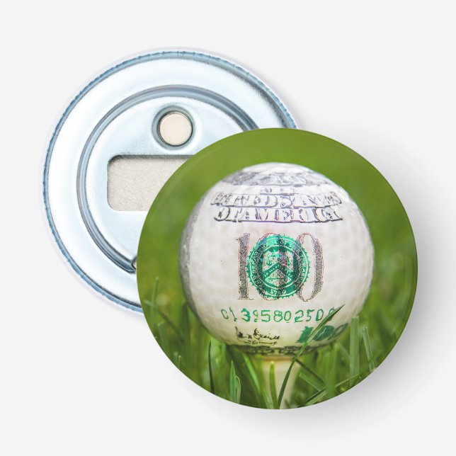 Hundred Dollar Golf Ball Bottle Opener (Front)