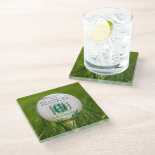 Hundred Dollar Golf Ball  Glass Coaster