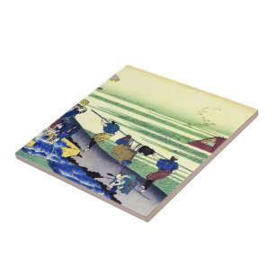 Hundred Poems Explained by the Nurse Hokusai Tile