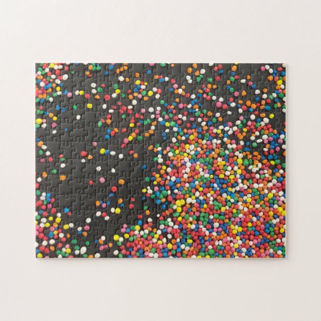 hundreds and thousands black floor jigsaw puzzle (Horizontal)