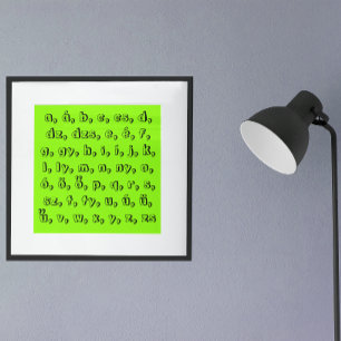 Hungarian Alphabet in green Poster