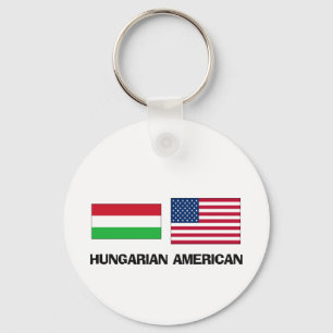 Hungarian American Keychain