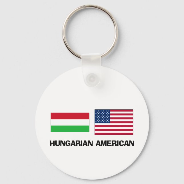 Hungarian American Keychain (Front)